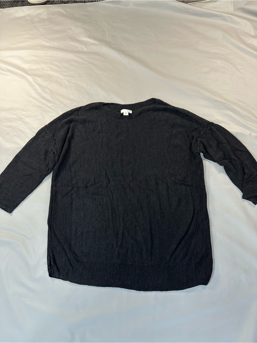 J. Jill Navy 3/4 Sleeve Crewneck Sweater